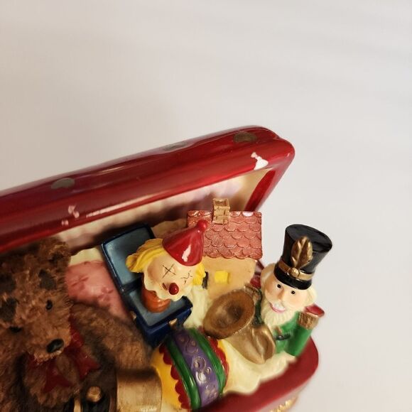 Christmas Holiday Ceramic Toy Chest Trinket Box - Picture 2 of 5